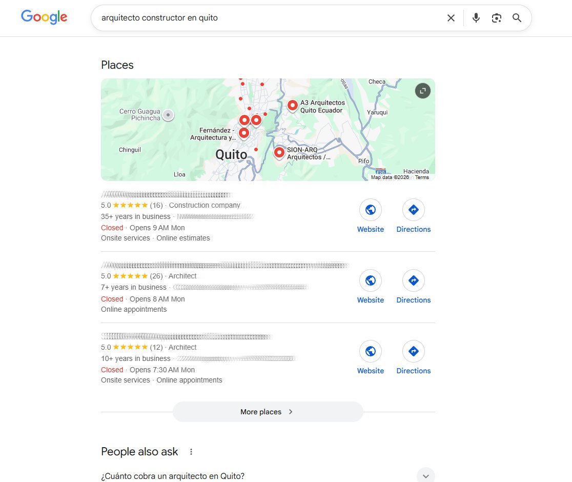 Ficha de Google Local Pack